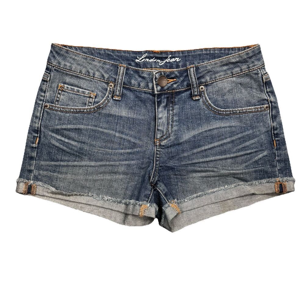 London Jeans Shorts Womens 4 Cuffed Blue Denim Measures W29 Inseam 3